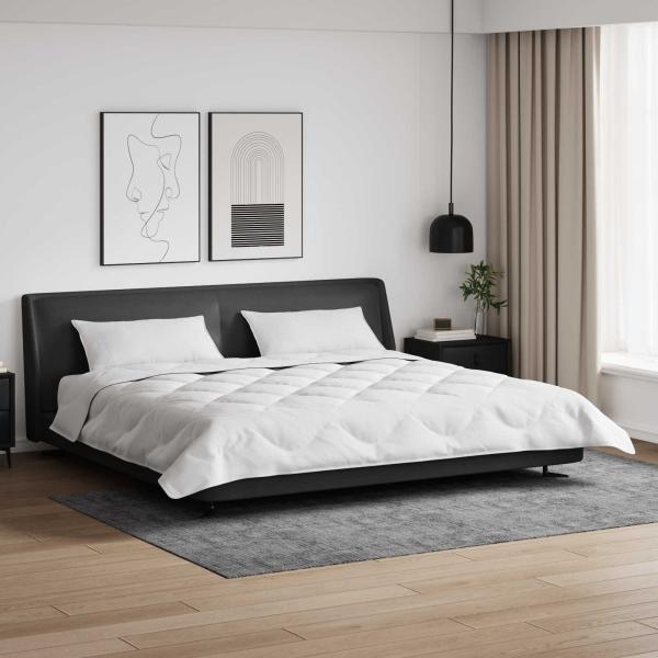 ARDEBO.de - Winterbettdecke mit Kissen 3 pcs Weiß 240 x 200 cm Mikrofaser