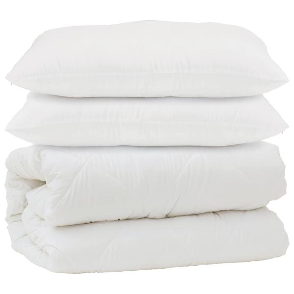 ARDEBO.de - Bettdecke Sonstiges mit Kissen 3 pcs Weiß 240 x 220 cm Mikrofaser