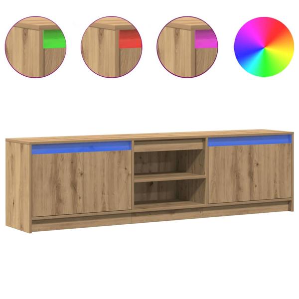 TV-Schränk Braun 182 x 34 x 50 cm Wuchsplatte und Spanplatte