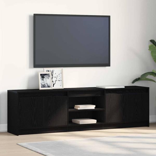 ARDEBO.de - TV-Schränk Schwarz 182 x 34 x 50 cm Wuchsplatte und Spanplatte