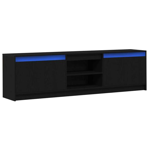 TV-Schränk Schwarz 182 x 34 x 50 cm Wuchsplatte und Spanplatte