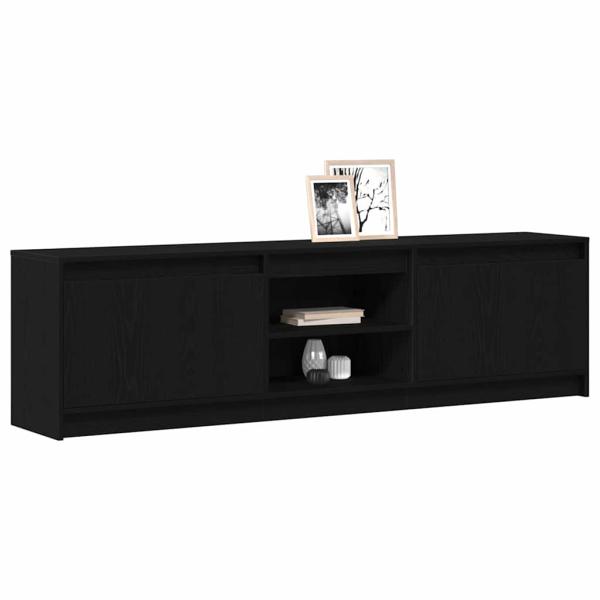TV-Schränk Schwarz 182 x 34 x 50 cm Wuchsplatte und Spanplatte