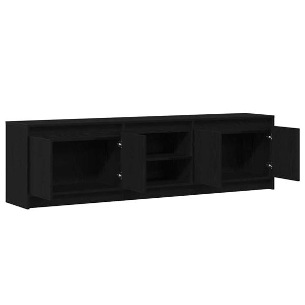 TV-Schränk Schwarz 182 x 34 x 50 cm Wuchsplatte und Spanplatte