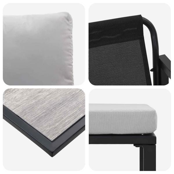 Garten-Sofa-Set 6 pcs Schwarz 61 x 72,5 x 71 cm Stahl