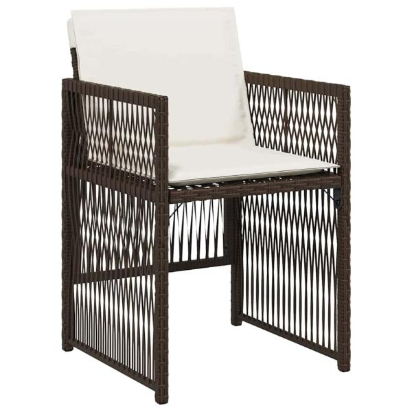 Braunes Garten-Esszimmer-Set 5 pcs Braun Stahl