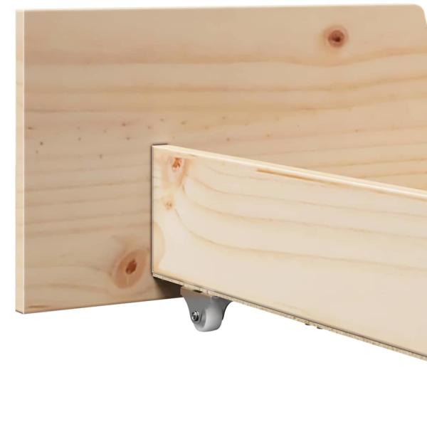 Bettgestell mit Schubladen mit Kopfteil mit Speicher Braun 120 x 200 cm Kiefernholz