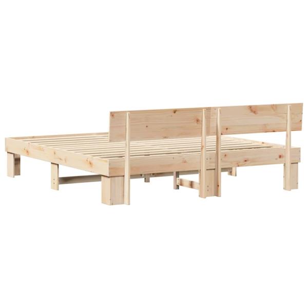 Bettgestell mit Kopfteil Braun 200 x 200 cm Massivkiefer