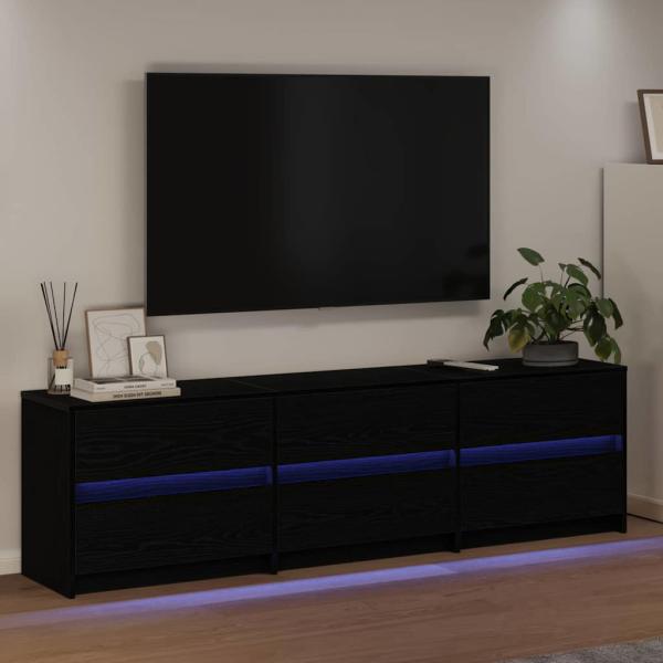 TV-Schränk Schwarz 182 x 34 x 50 cm Holzwerkstoff