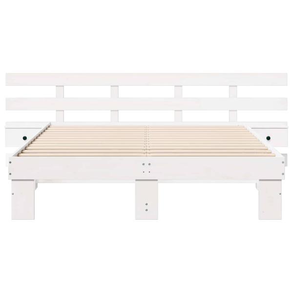 Bettgestell mit Schubladen Weiß 150 x 200 cm Holz