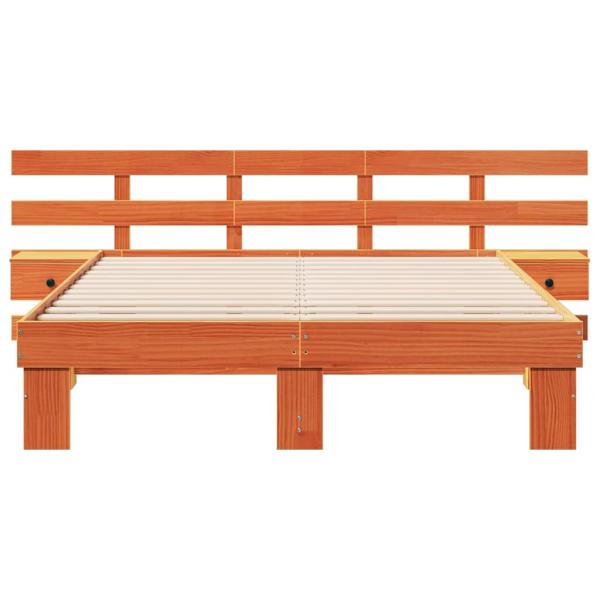 Bettgestell mit Schubladen Braun 140 x 200 cm