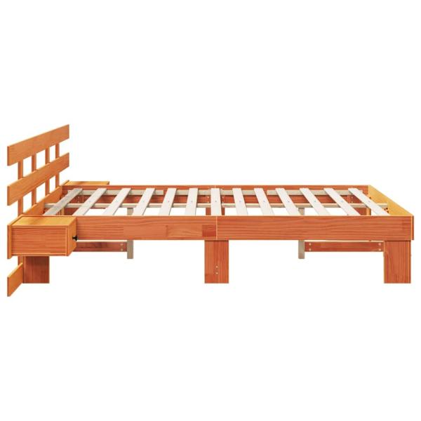 Bettgestell mit Schubladen Braun 140 x 200 cm