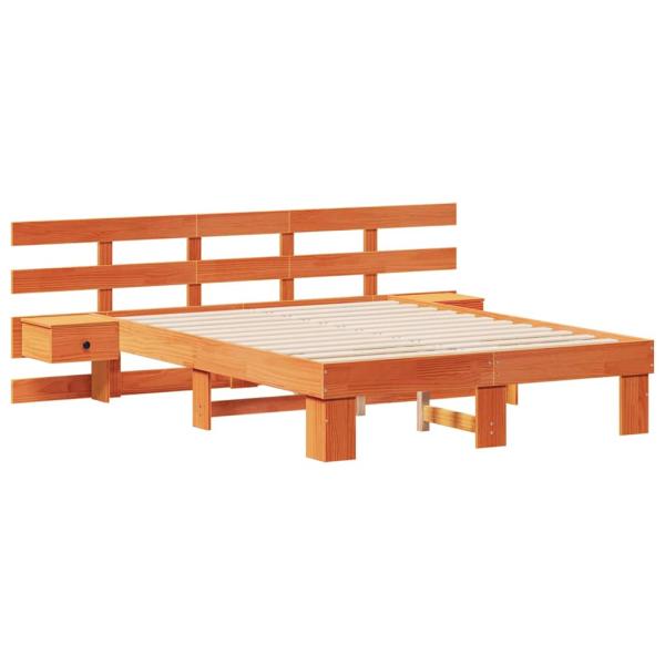 Bettgestell mit Schubladen Braun 120 x 200 cm