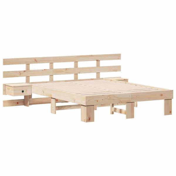 Bettgestell mit Schubladen Braun 140 x 190 cm
