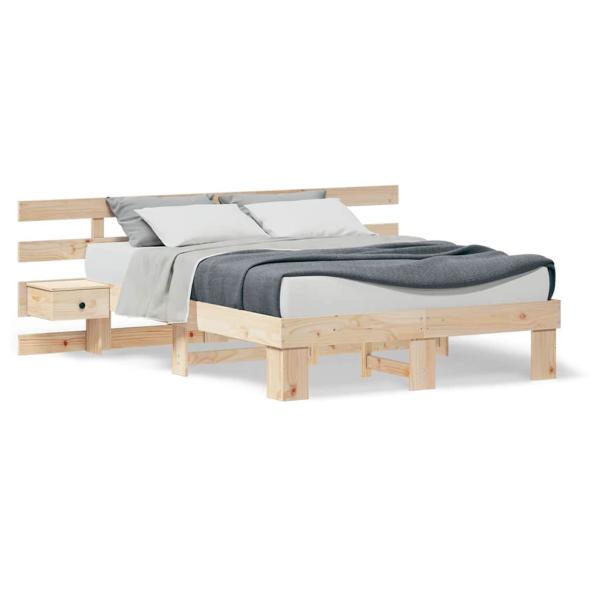 Bettgestell mit Schubladen Braun 140 x 190 cm