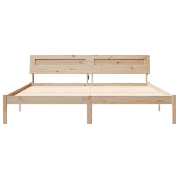 Bettgestell mit LED -Streifenleuchten mit Kopfteil Braun 200 x 200 cm