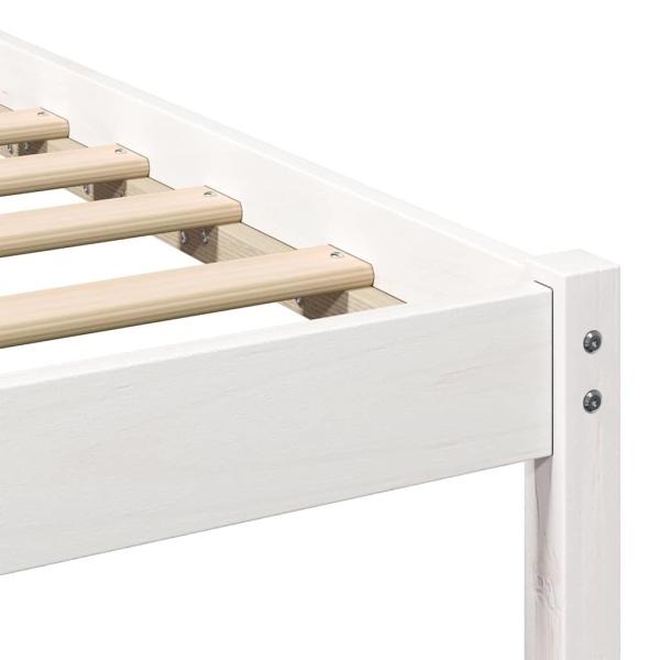 Bettgestell mit LED -Streifenleuchten mit Kopfteil Weiß 200 x 200 cm Holz