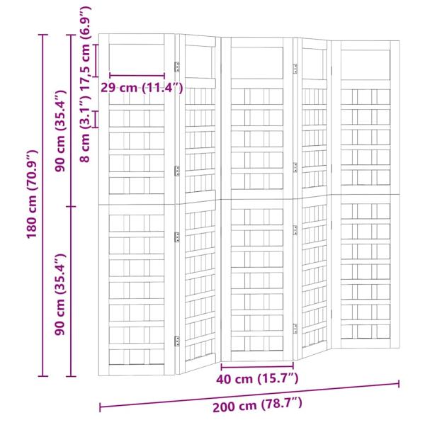 Outdoor Sichtschutz 5 pcs Braun 200 x 180 cm