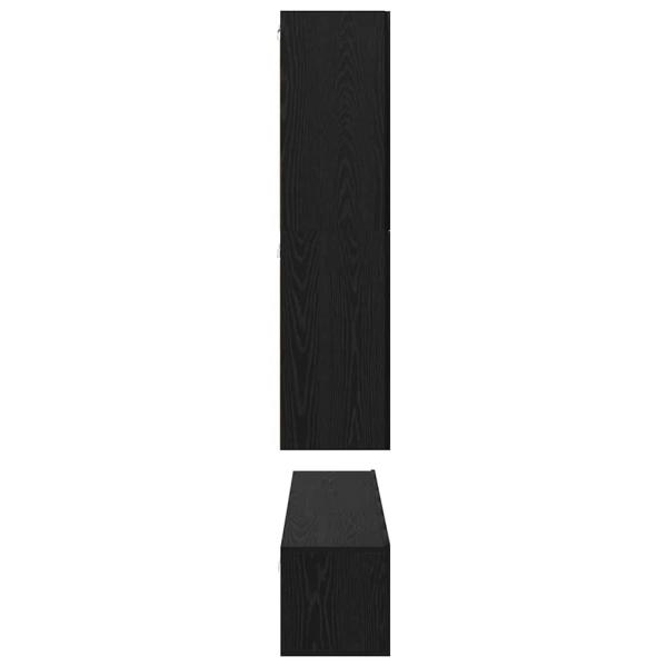 TV-Schrank-Set mit Regal Sonstiges mit Speicher mit Tür 8 pcs Schwarze Eiche Holzwerkstoff