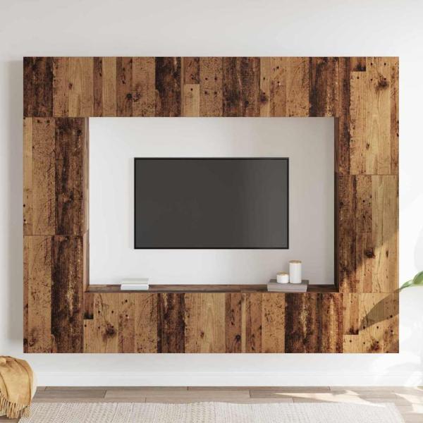 TV-Schrank-Set 8 pcs Altholz 80 x 30 x 30 cm Holzwerkstoff