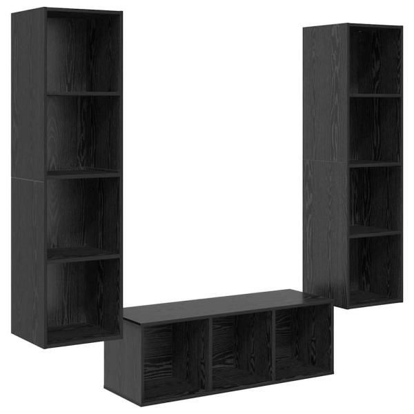 TV-Schrank Set 3 pcs Schwarze Eiche 37 x 37 x 142,5 cm