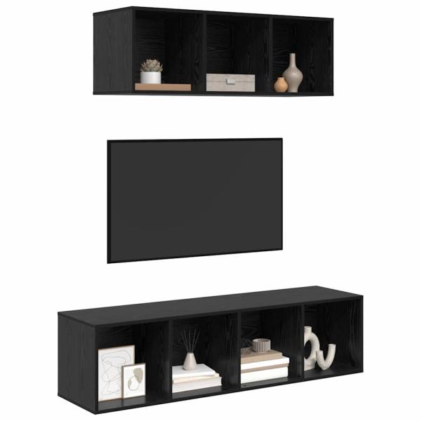TV-Schrank Set 2 pcs Schwarze Eiche 37 x 37 x 142,5 cm
