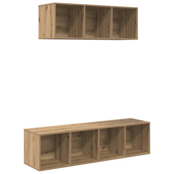 TV-Schrank Set 2 pcs Eiche handwerklich 37 x 37 x 142,5 cm