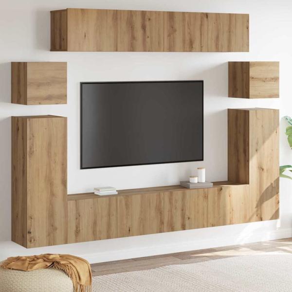 ARDEBO.de - TV-Schrank-Set 8 pcs Braun 30,5 x 30 x 90 cm Holzwerkstoff