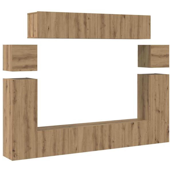 TV-Schrank-Set 8 pcs Braun 30,5 x 30 x 90 cm Holzwerkstoff