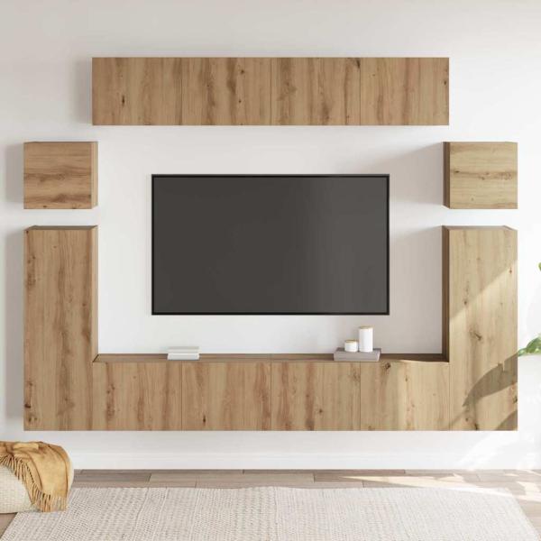 TV-Schrank-Set 8 pcs Braun 30,5 x 30 x 90 cm Holzwerkstoff