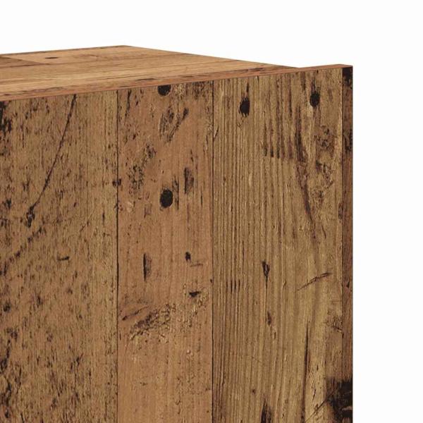 TV-Schrank-Set mit Regal Wandmontiert mit Speicher mit Tür 6 pcs Altholz 100 x 30 x 30 cm Holz