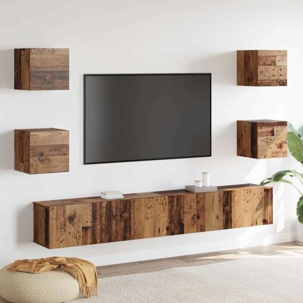 ARDEBO.de - TV-Schrank-Set 6 pcs Braun 200 x 30 x 30 cm Massivholz Akazie