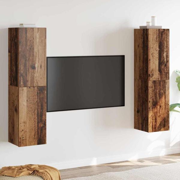 ARDEBO.de - TV-Schrank-Set 4 pcs Altholz 30,5 x 30 x 60 cm Holzwerkstoff