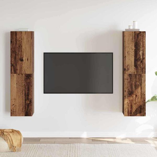 TV-Schrank-Set 4 pcs Altholz 30,5 x 30 x 60 cm Holzwerkstoff