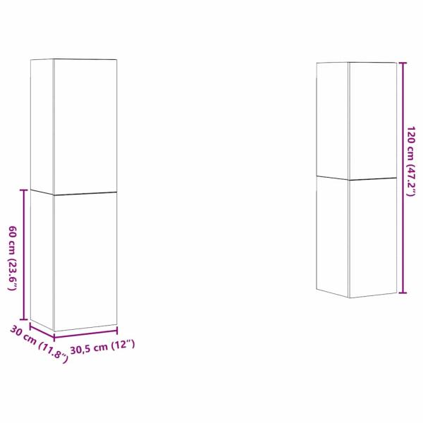 TV-Schrank-Set 4 pcs Altholz 30,5 x 30 x 60 cm Holzwerkstoff