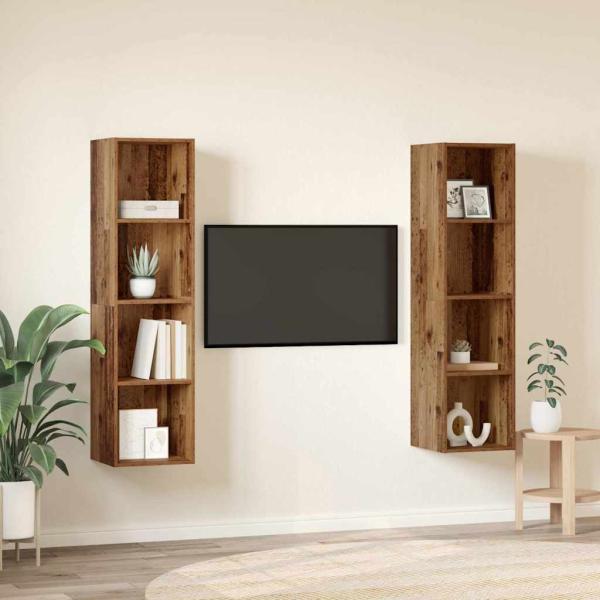 TV-Schrank-Set 2 pcs Braun 37 x 37 x 142,5 cm Holzwerkstoff