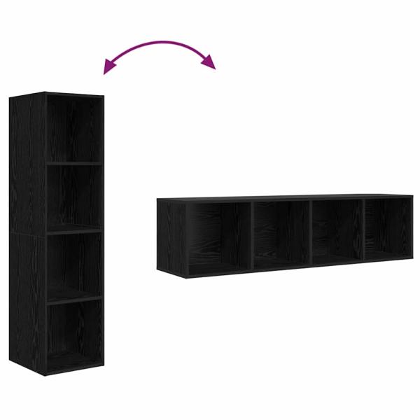 TV-Schrank-Set 2 pcs Schwarz 37 x 37 x 142,5 cm Holzwerkstoff