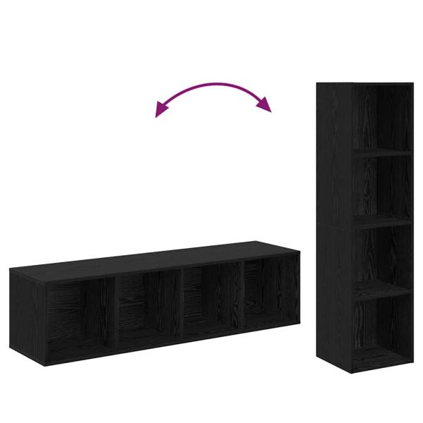 TV-Schrank-Set 4 pcs Schwarz 37 x 37 x 142,5 cm Holzwerkstoff