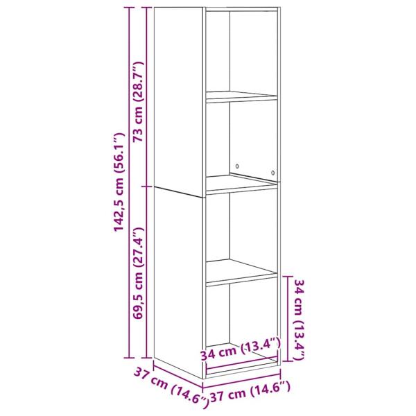 TV-Schrank-Set 4 pcs Braun 37 x 37 x 142,5 cm Holzwerkstoff