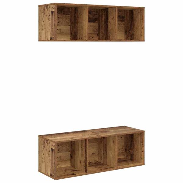 Wandmontierte TV-Schränke 2 pcs Altholz 37 x 37 x 107,5 cm