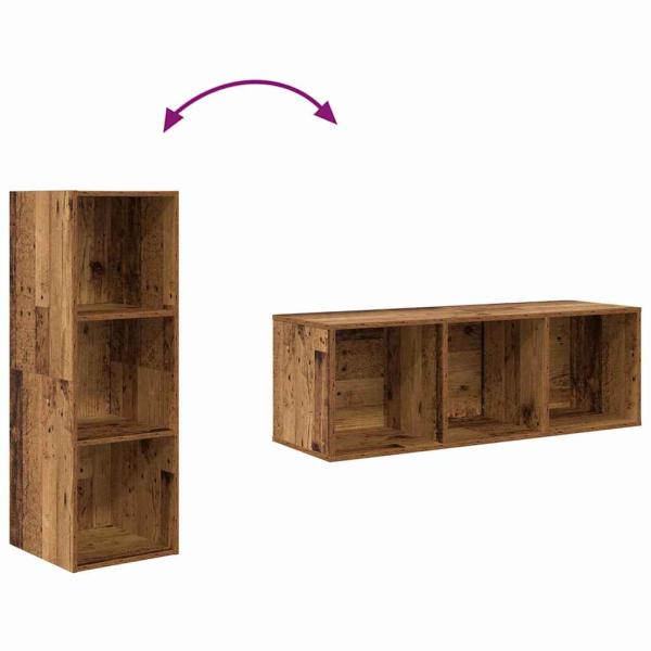 Wandmontierte TV-Schränke 2 pcs Altholz 37 x 37 x 107,5 cm
