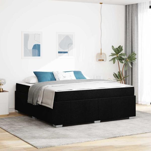 ARDEBO.de - Bettgestell Schwarz 180 x 200 cm Stoff