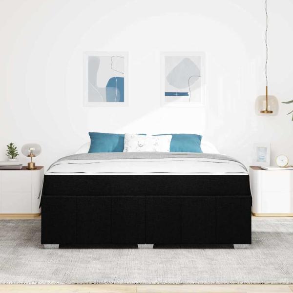 Bettgestell Schwarz 180 x 200 cm Stoff