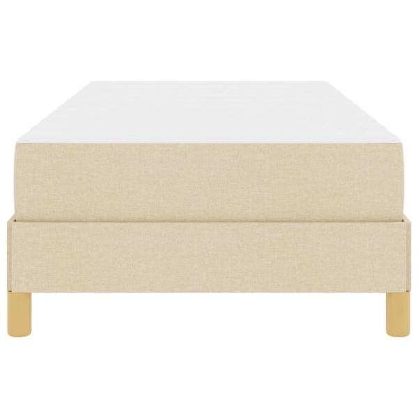 Boxspringbett Creme, Braun 90 x 190 cm Stoff, Ingenieurholz