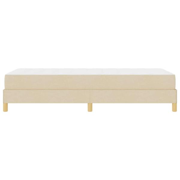 Boxspringbett Creme, Braun 90 x 190 cm Stoff, Ingenieurholz