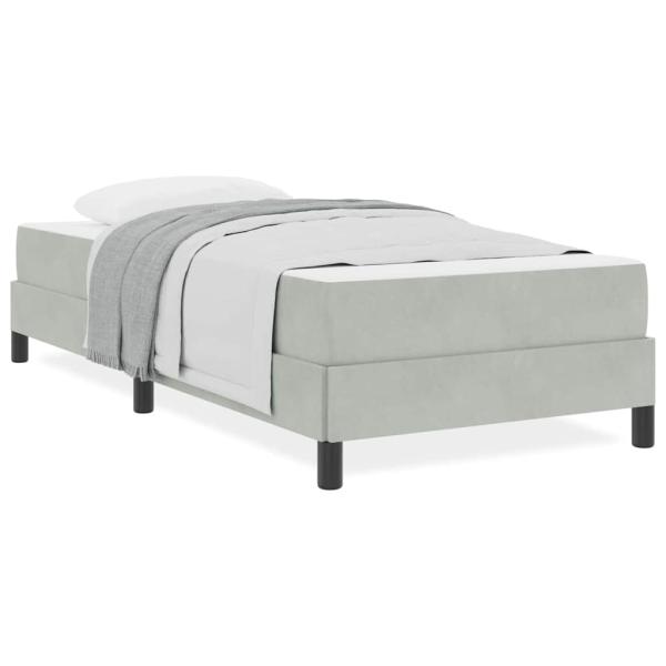 Boxspringbett mit Matratze Hellgrau 80 x 200 cm Samt