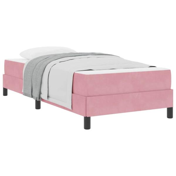 Boxspringbett mit Matratze Rosa 100 x 200 cm Samt