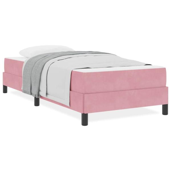 Boxspringbett mit Matratze Rosa 100 x 200 cm Samt