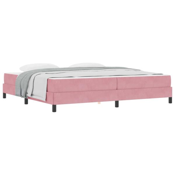 Boxspringbett mit Matratze Rosa 200 x 200 cm Samt