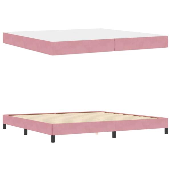Boxspringbett mit Matratze Rosa 200 x 200 cm Samt