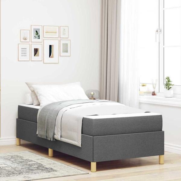 ARDEBO.de - Boxspringbett Dunkelgrau und Braun und Weiß und Dunkelgrau